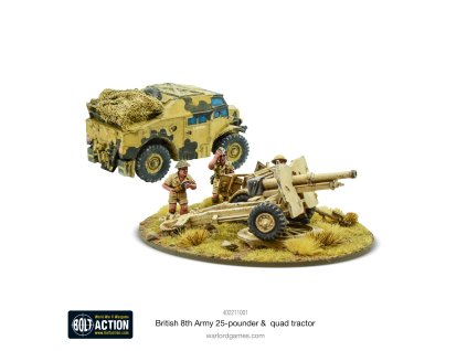 8th Army 25 pounder Light Artillery, Quad & Limber