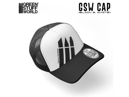 gsw white black square trucker cap (4)