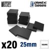 plastic square bases 25x25 mm