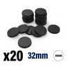 plastic bases round 32mm black (3)