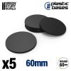 plastic bases round 60 mm black