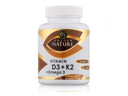 Golden Nature Vitamin D3 2000 I.U.+K2 MK-7+Omega 3 100 cps.