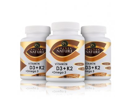 2+1 Golden Nature Vitamin D3+K2 MK-7+Omega 3 300 cps.