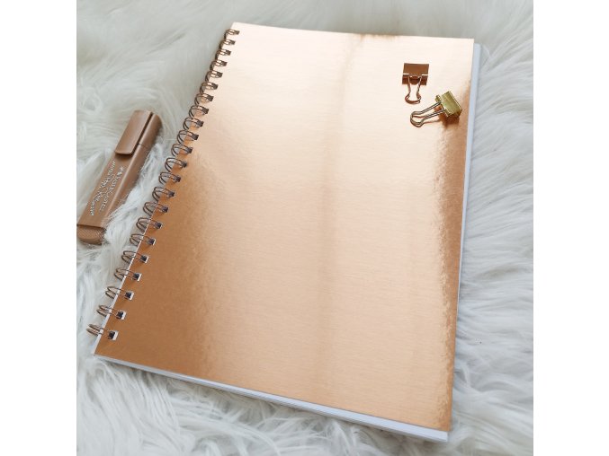 Zápisník A4 Metallic Rose gold - linkovaný