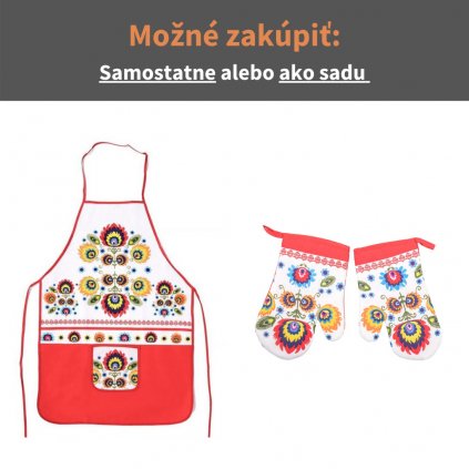 Kuchynské chňapky FOLK 2 so zásterou