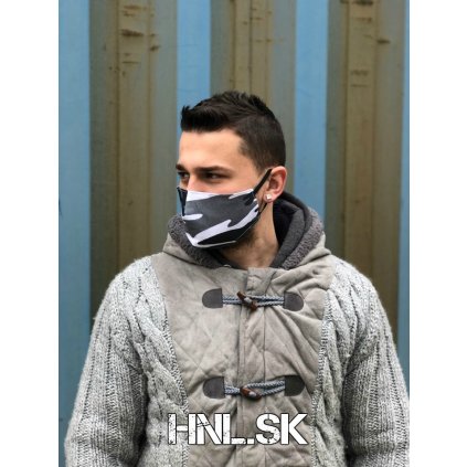 Ochranné rúško z dvoch vrstiev 100% bavlny - Army Grey