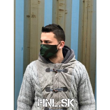 Ochranné rúško z dvoch vrstiev 100% bavlny - Army Grey