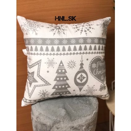 Vianočný vankúš X-Mas Sivý