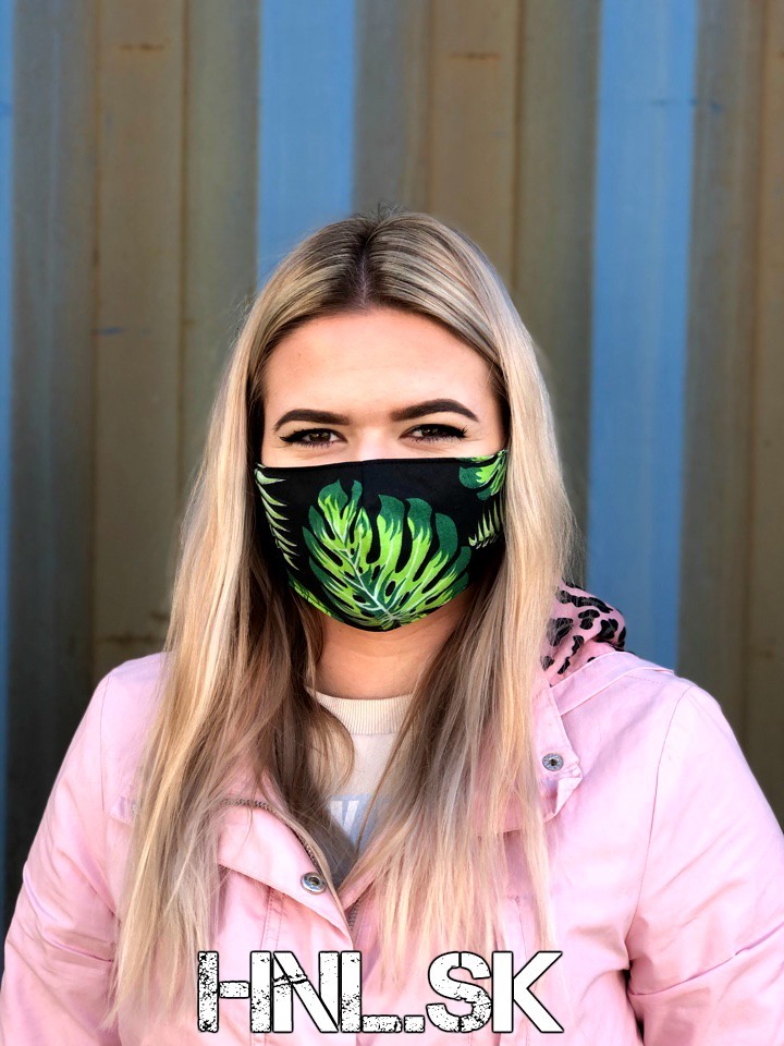H&L Ochranné rúško z dvoch vrstiev 100% bavlny - Monstera 1
