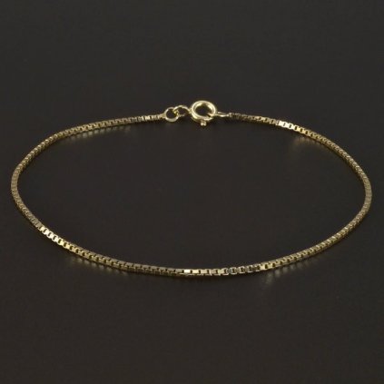Zlatý jemný náramek šířka 1 mm 4981 č. 1