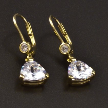 Zlaté náušnice se dvěma zirkony č. 1