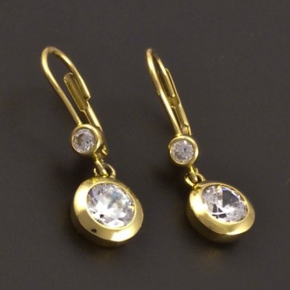 Zlaté náušnice se zirkony 7194 č. 1