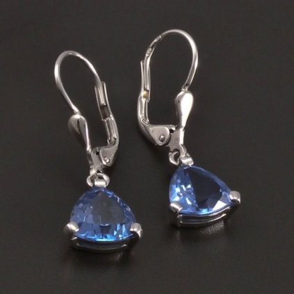 Moderní náušnice z bílého zlata s kameny 7775 č. 1