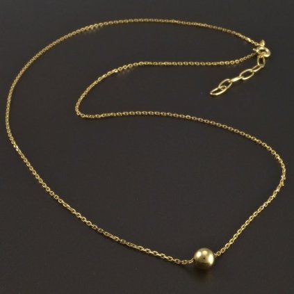 Zlatý náhrdelník s pohyblivou kuličkou č. 1