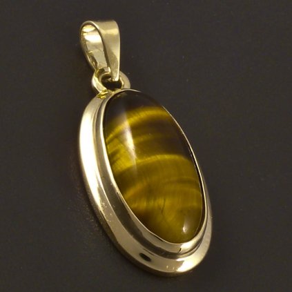 Zlatý přívěsek přírodní tygří oko