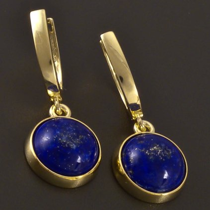 Visací zlaté náušnice lapis lazuli