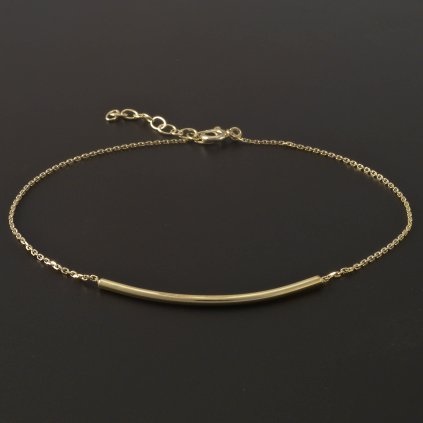 Zlatý náramek s lesklou ozdobou