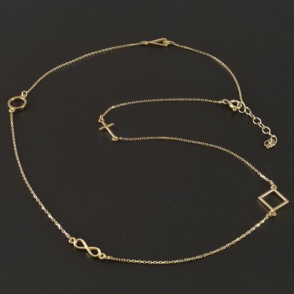 Zlatý náhrdelník zdobený symboly