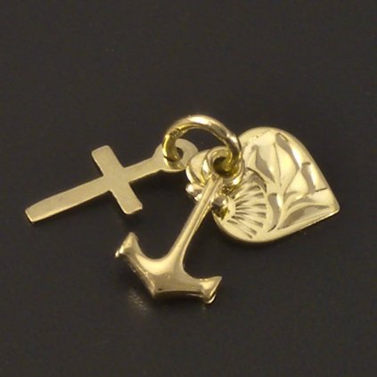 Zlatý přívěsek víra naděje láska