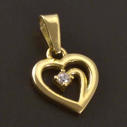 Lesklé drobné srdce se zirkonem