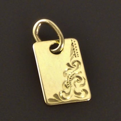 Zlatý drobný přívěsek malá destička