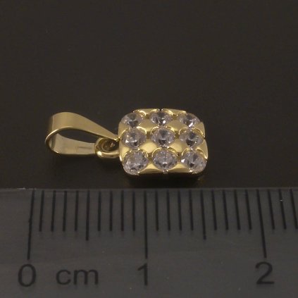 Zlatý čtvercový přívěsek s třpytivými zirkony