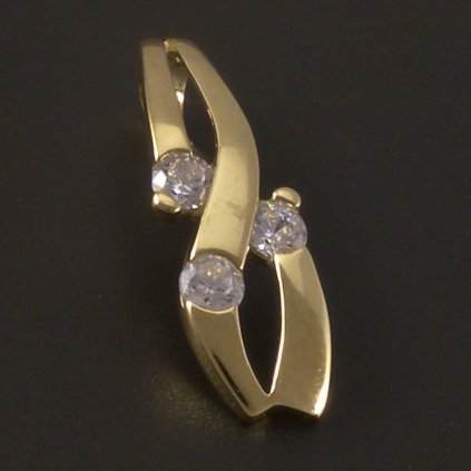 Zlatý zirkonový přívěsek s ouškem na zadní straně