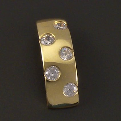 Zlatý zirkonový přívěsek zaoblený