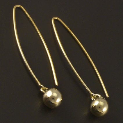 Provlékací zlaté náušnice lesklé