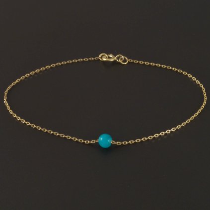 Zlatý náramek s Amazonitem