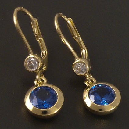 Zlaté náušnice s akvamaríny a zirkony