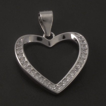Zirkonové srdíčko stříbrné
