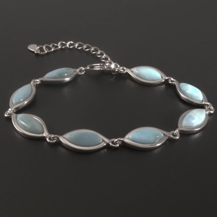 Larimarový náramek ve stříbře