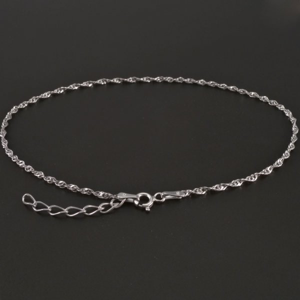 Goldpoint Lambáda stříbrný náramek na nohu Váha: 1.60 g, Délka: 24-27 cm