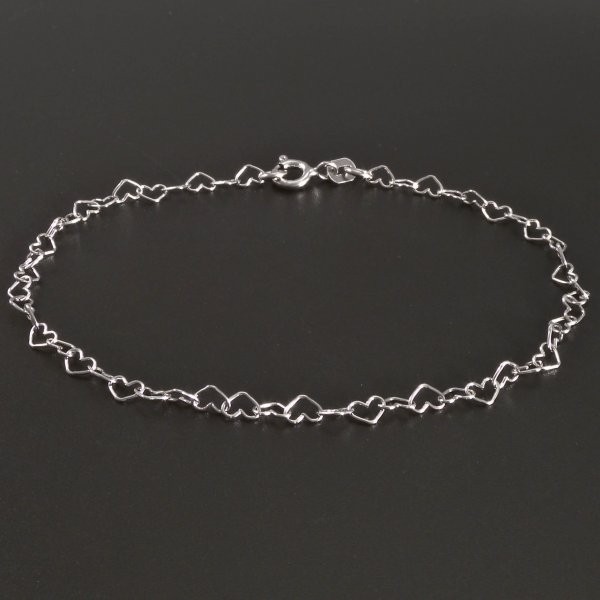 Goldpoint Stříbrný srdíčkový náramek na ruku Váha: 1.22 g, Délka: 19 cm