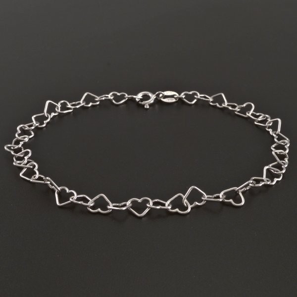 Goldpoint Stříbrný náramek srdíčka Váha: 2.05 g, Délka: 19 cm
