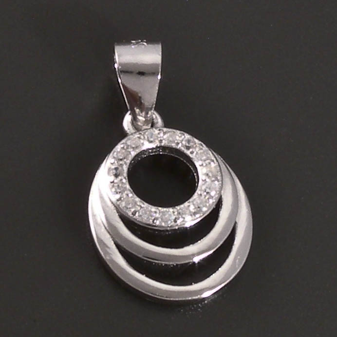 Goldpoint Moderní stříbrný přívěs se zirkony Varianta: stříbrný přívěs