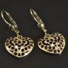 Zlaté náušnice srdce s granáty 5115 č. 1