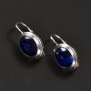 Náušnice z bílého zlata oválný modrý safír 6301 č. 1