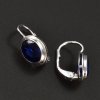 Náušnice z bílého zlata oválný modrý safír 6301 č. 2