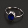Prsten z bílého zlata modrý safír 6303 č. 1