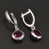 Stříbrné náušnice s červeným rubínem 6616 č. 2