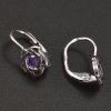 Dívčí náušnice z bílého zlata fialové 6376 č. 2