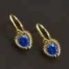 Dětské zlaté náušnice srdíčka modrá 7972 č. 1
