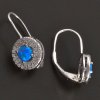 Stříbrné náušnice s drobným modrým opálem 8233 č. 2