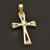 Zlatý přívěs ve tvaru kříže se zirkony 8311 č. 1
