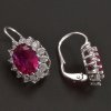 Náušnice bílé zlato s velkým rubínem 8460 č. 2