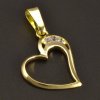 Zlatý přívěsek srdce s třemi zirkony č. 1