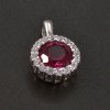 Stříbrný kulatý přívěsek rubín se zirkony č. 1