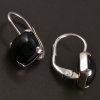 Stříbrné náušnice čtvercový Onyx č. 2